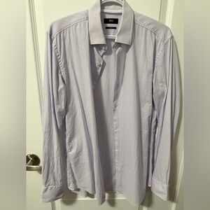 Boss Mens Dress Shirt Pink and Blue Stripped